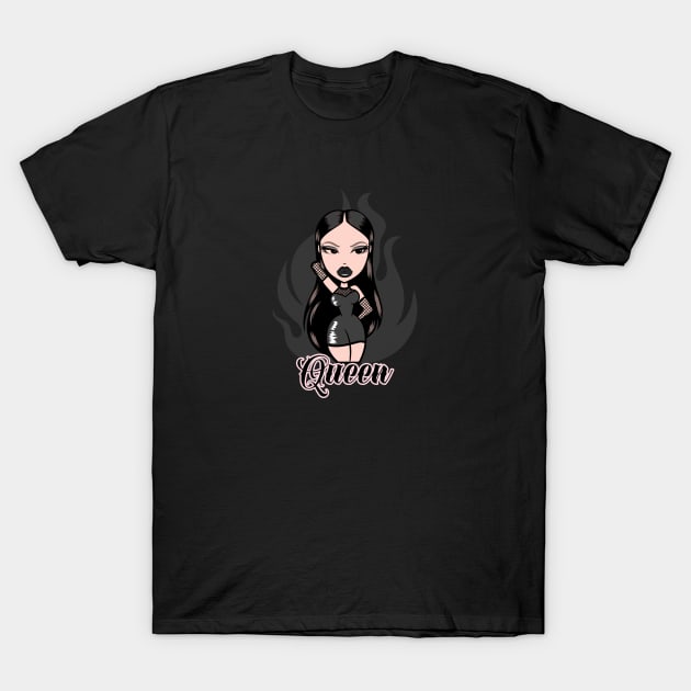 Queen Girl Doll - Black-Out T-Shirt by Just In Tee Shirts